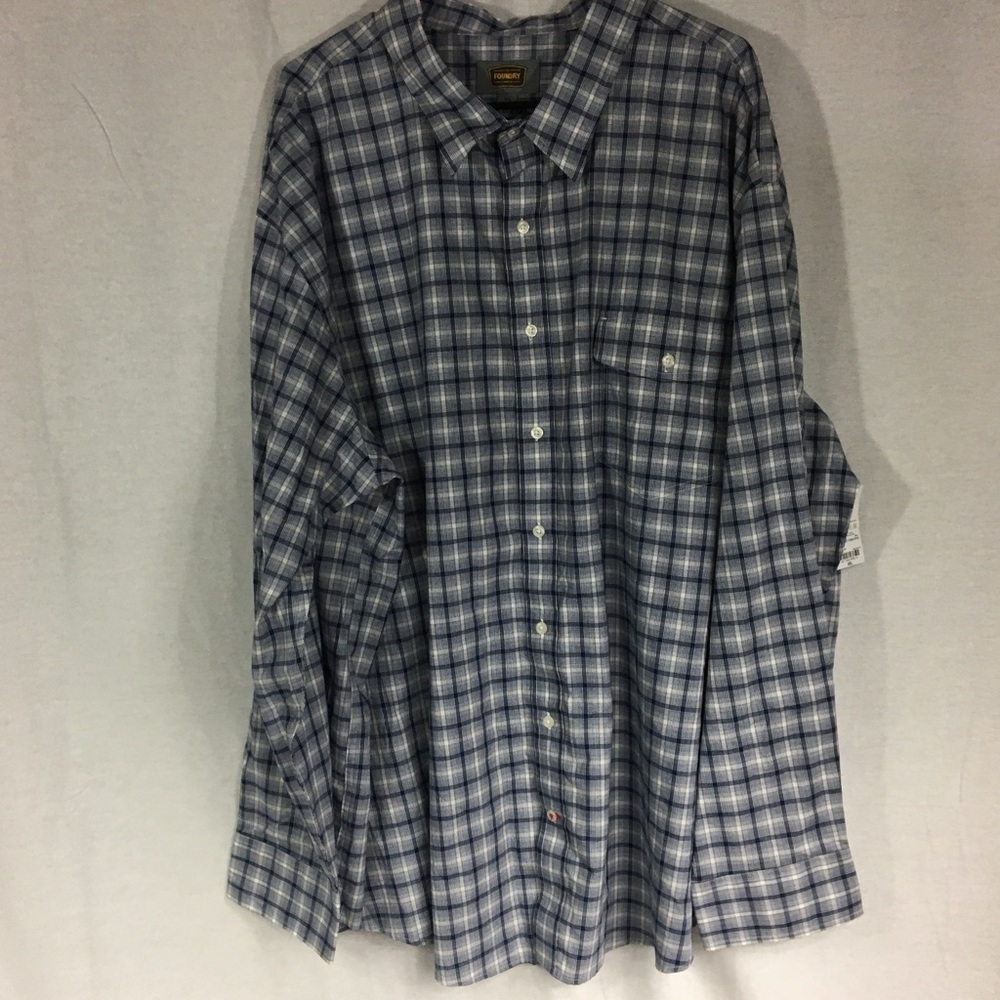 Foundry NWT Supply Company 4XL gray blue long sleeved cotton shirt